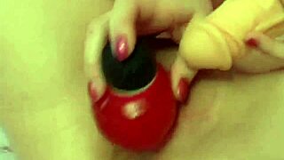 Blonde Teases with Dildo Play and Sucking