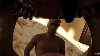 Good morning animation with huge tall characters in free 3D version.