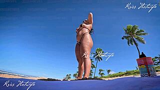 What would you do if you caught me like this on the beach in a tiny bikini, looking so naughty?