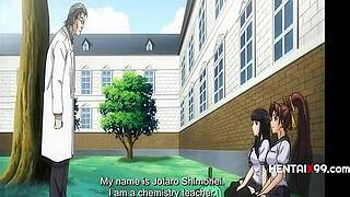 Hey, Watch This Pervy Teacher Blackmail Lesbians in Hentai!