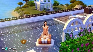 i watchd jade rosa in the pool, she cum in sims 4 anime