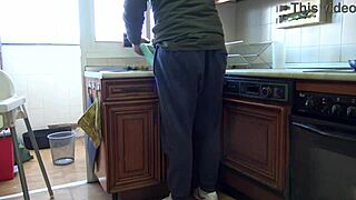 she was so horny, begging for kitchen pounding now