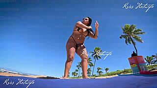 What would you do if you caught me like this on the beach in a tiny bikini, looking so naughty?