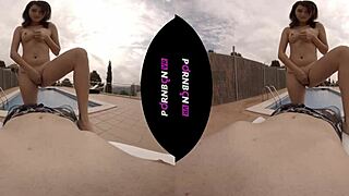 Latina Teen Footjob and Blowjob Outdoors