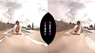 Latina Teen Footjob and Blowjob Outdoors