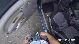 perky blonde amateur couldn't resist the cash. she dropped to her knees for a public blowjob.