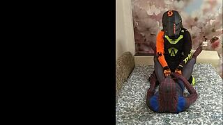 exciting gay adventure with spiderman and biker in spandex, leading to hardcore fucking and cumshots!