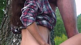 Perfect figure exposed in outdoor encounter