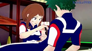 Ochako Uraraka and Izuku Midoriya in Intense Sex Scene - My Hero Academia Hentai