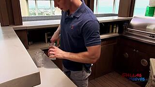 johnny and robbie rivers have a hot bareback fuck in the penthouse pool