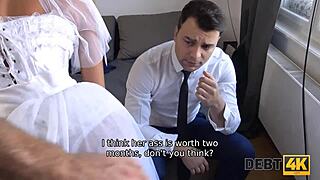 debt4k collector fucks blonde milf in front of her future husband, dominating the scene 😏🔥