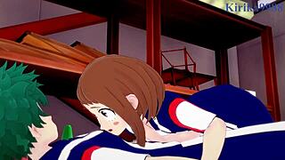 Ochako Uraraka and Izuku Midoriya in Intense Sex Scene - My Hero Academia Hentai