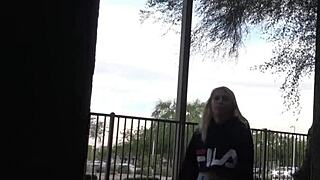 Blonde 18-year-old squirts hard in MMA fighter's kitchen during rough play