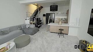 Debt4k debt fuck in pov with stockings shaved pussy fucking