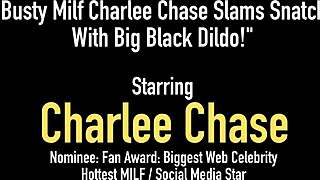 busty milf charlee chase slams her snatch with big black dildo