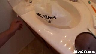 Lingerie teen 18+ Denice K sucks hard cock in steamy close-up.