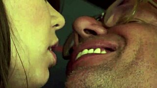 busty young babe riding an older man's hard cock