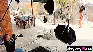 Skinny Stripper Slut Undresses Outdoor