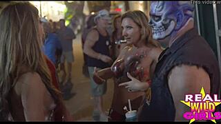 Sluts Flash on Fantasy Fest Streets!