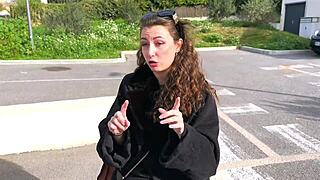 First X Scene for Livia - Brunette Bent Over in Doggystyle with Facial Cumshot