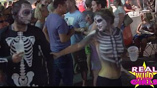 Sluts Flash on Fantasy Fest Streets!