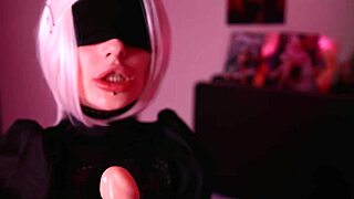 I can’t believe how this hot 18 yo Nier Automata 2B cosplayer took anal so wild!