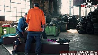 i'm seein this curvy german amateur milf gettin her tits banged in a fat orgy gangbang threesome