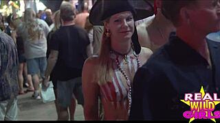 Sluts Flash on Fantasy Fest Streets!