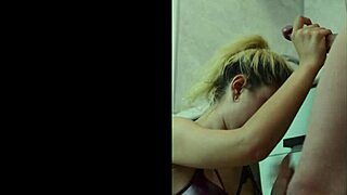 gave a blowjob in the kitchen with this blonde teen 😏