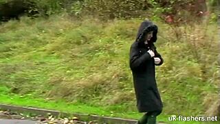 Lassie Pissing and Masturbating with Toys in Public Streets