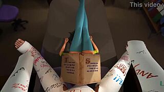 horny brunette deepthroats and rides big cock in 3d cartoon