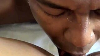 Cute brunette gets her pussy eaten by her amateur couple partner on webcam.