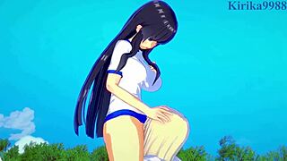yomi, ikaruga, and katsuragi in steamy lesbian hentai action - senran kagura