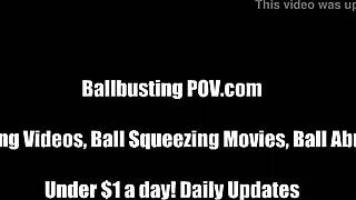 I will kick your balls in pointy high heels