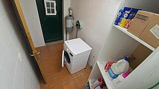 Latina Maid Gets Fucked In Missionary On The Laundry Machine, Leading To Orgasm And Facial.