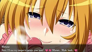 Bound lesbian anime girls play with toys in erotic game