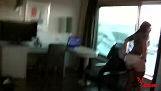 Watch this redhead suck big dick in public?