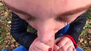 caught jerking off in forest by cute teen nata sweet