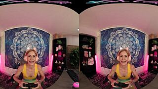 Hey, wanna feel this VRAllure soothing morning with a petite blonde playing with toys?