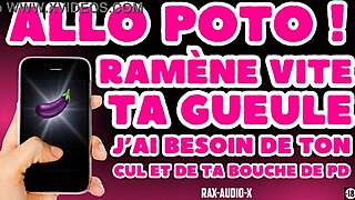 Open your ass wide for your buddy turned master in French gay audio