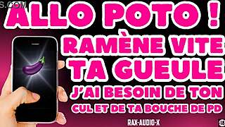 Open your ass wide for your buddy turned master in French gay audio