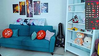 Stormtrooper cosplays in webcam fingering and masturbation