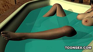 Sexy 3D babe masturbates solo before hardcore fucking