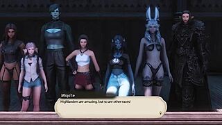 Zwarte kerel neukt Final Fantasy XIV chicks met monsterlul