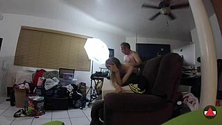 spandex fetish girl rides cock in homemade scene