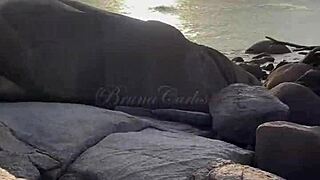 Latina Wife Gives Anal On Nudist Beach With Husband