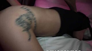 Minnie Scarlet takes hard backshots from massive cock