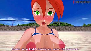 gwen tennyson in bikini gets wild on beach 3d fantasy