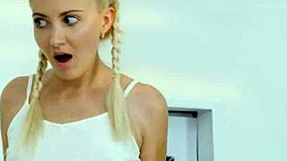 college girl joins couple for jerk off instructions with blonde brunette