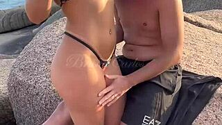 Latina Wife Gives Anal On Nudist Beach With Husband